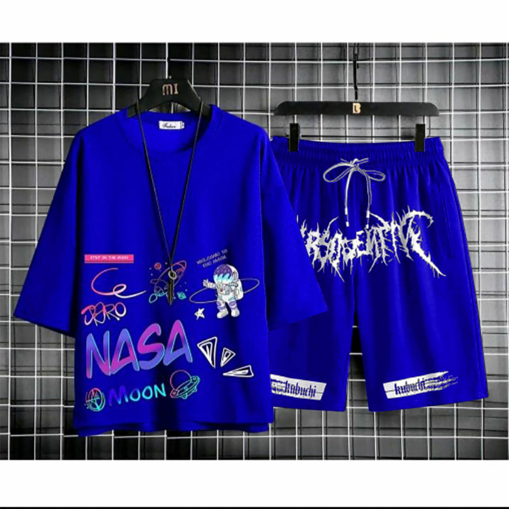 TERLARIS/BISA COD-STELAN NASA/KAOS DAN CELANA PENDEK PRIA