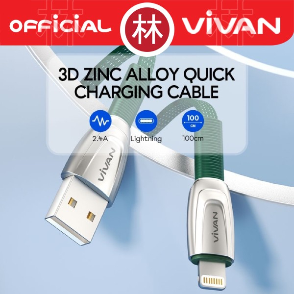 Vivan BTK-LS Kabel Data Cable Lightning Iphone Fast Charging 2.4A 1M New BTK-L