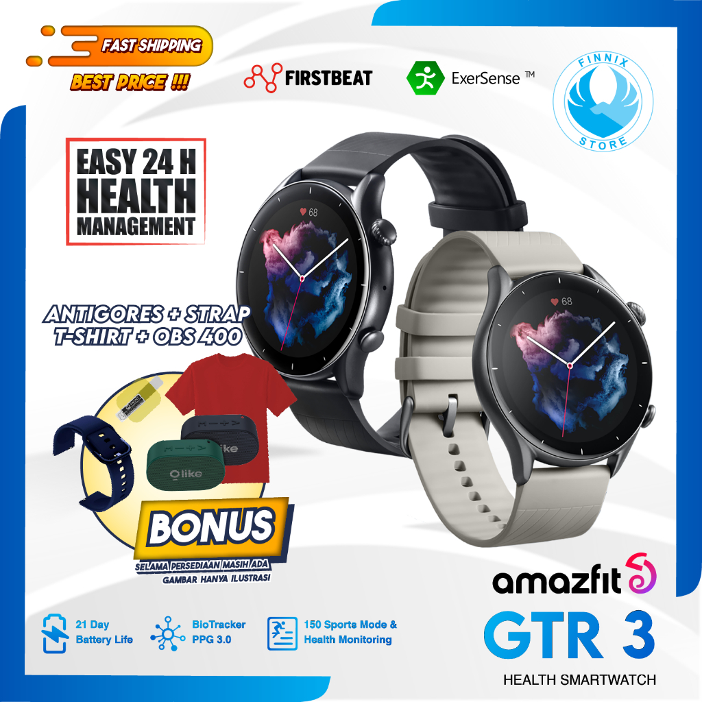 Amazfit GTR 3 Smartwatch HD AMOLED Display - Garansi Resmi