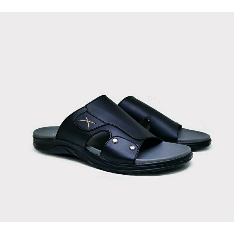 Sandal Slide Pria Kulit Brown-09 Sendal leather Slop Cowok Kokop Kasual Bapak2 Opa Clasik 38-44 BEST SELLER