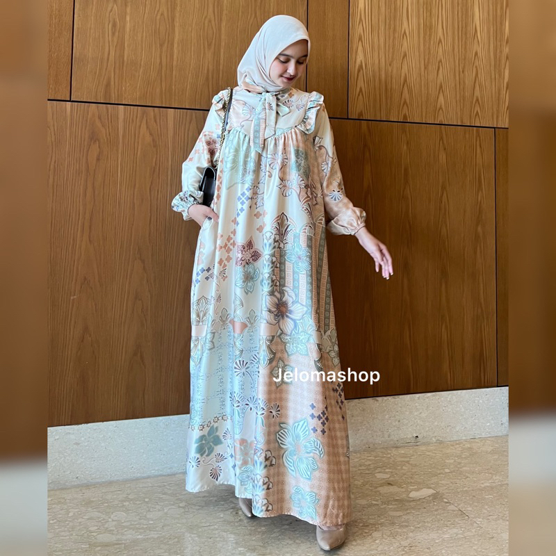 Talita gamis / gamis busui friedly Dio silk motif