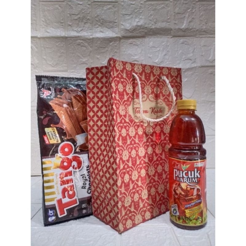 

TERMURAH !!! 100 PCS PAPER BAG MOTIF BATIK BUNGA