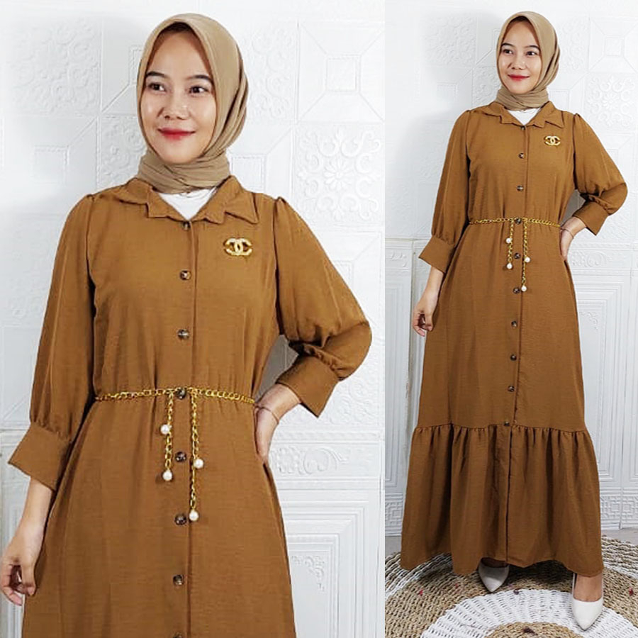 CARLINA GAMIS JEHANA DRESS PANJANG CRINGKLE PREMIUM AIRFLOW