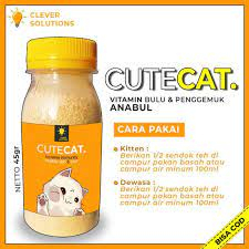 Vitamin Penggemuk dan Bulu Kucing CUTE FAT Penumbuh Bulu Kucing Pelebat Bulu Obat Bulu Kucing Rontok