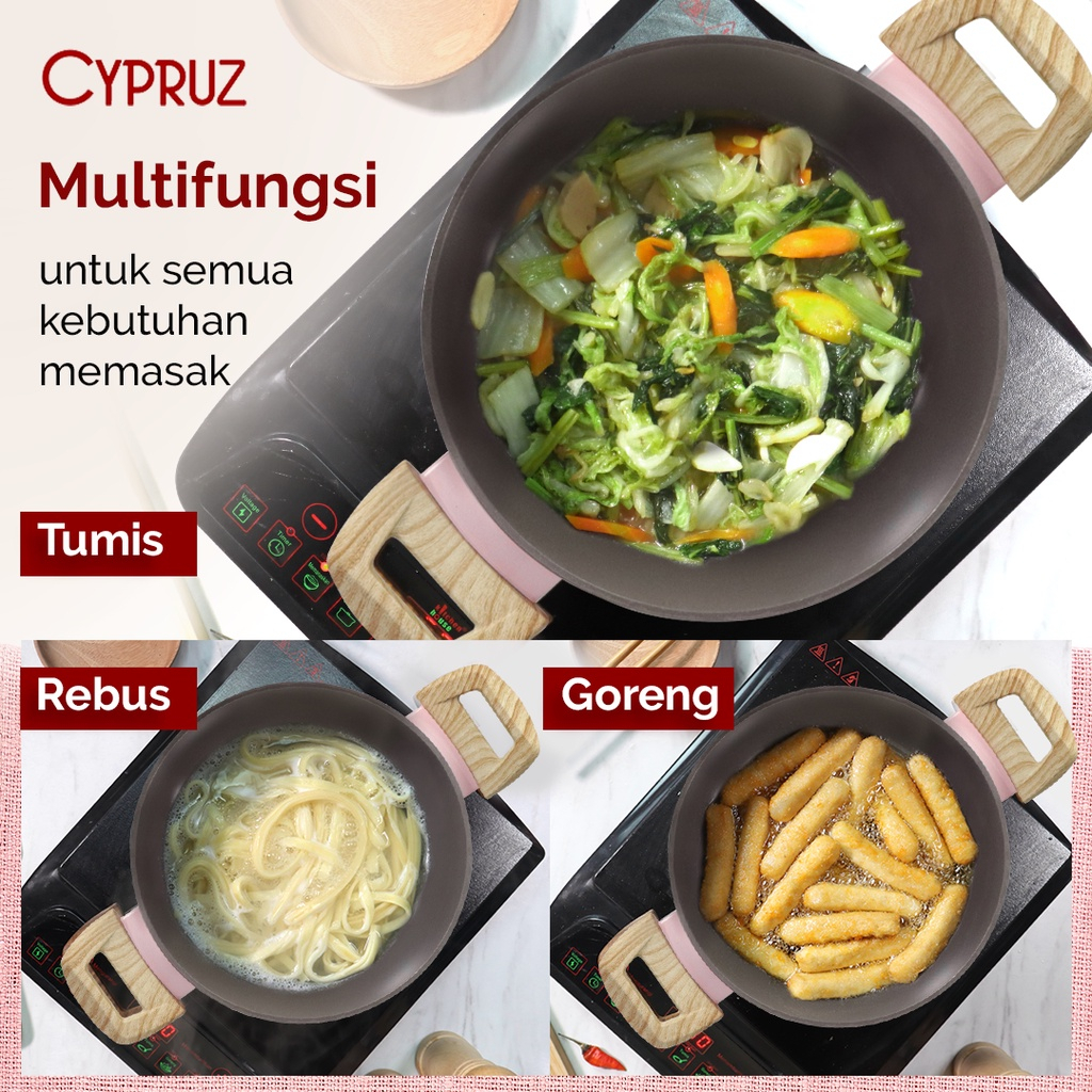 Cypruz Casserole (Panci) Pink Ceramic Series + Lid (Tutup)