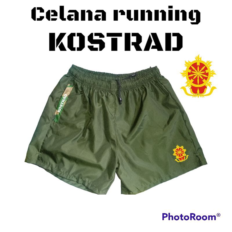 Celana olahraga pria TNI Kostrad warna hijau / celana pendek pria TNI ad / celana running TNI ad/ ce