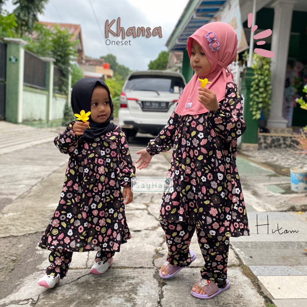 One Set Anak Bahan Rayon Twill Premium Adem dan Nyaman Baju Anak Perempuan Baju Set Atas Bawah Baju 