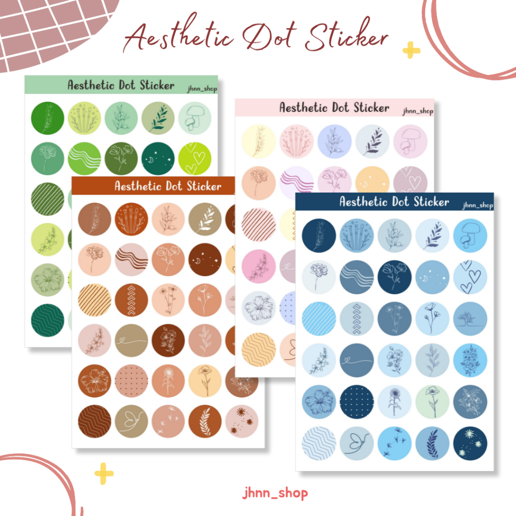 

Aesthetic Dot Sticker / Stiker Bulat / Stiker Dot / Stiker Lucu / Stiker Estetik