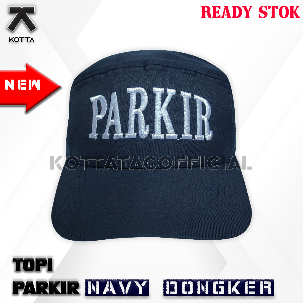 TOPI PARKIR - TOPI PARKIR ORANGE FULLBORDIR - TOPI JURU PARKIR NAVY BIRU DONGKER TERBARU