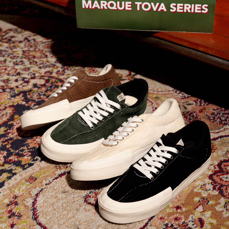 MARQUE.CO ‘Tova’ Corduroy Series vol 3.0 - Sepatu Tali untuk Pria &amp; Wanita, dengan Konsep Nostalgia era 1990an! Banyak Bonus Mainan Jadul!