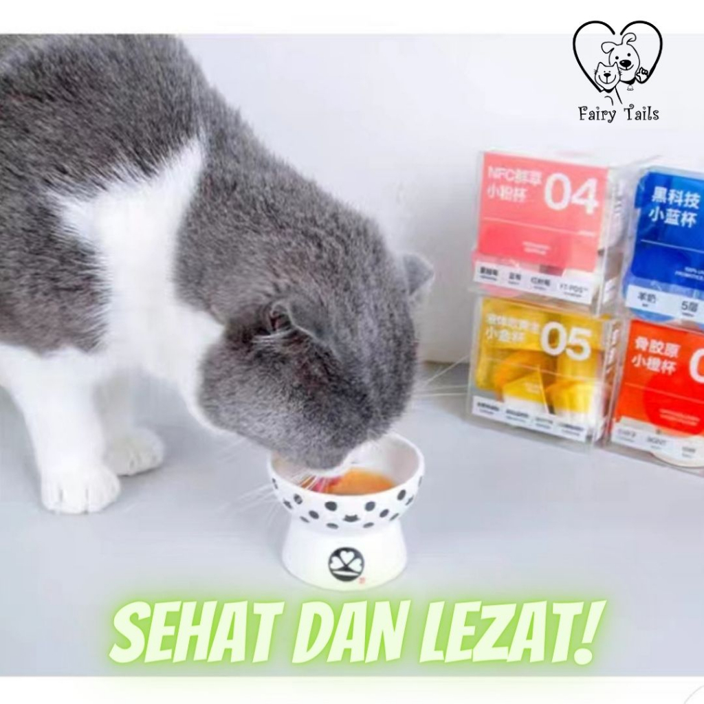 Suplemen Cairan Nutrisi NFC Untuk Kucing dari Ekstrak Susu Kambing , Salmon, Rumput Gandum, Cranberry , Biotin Untuk Vitamin Menunjang Kesehatan Anabul / Liquid Cup Supplement for Cat