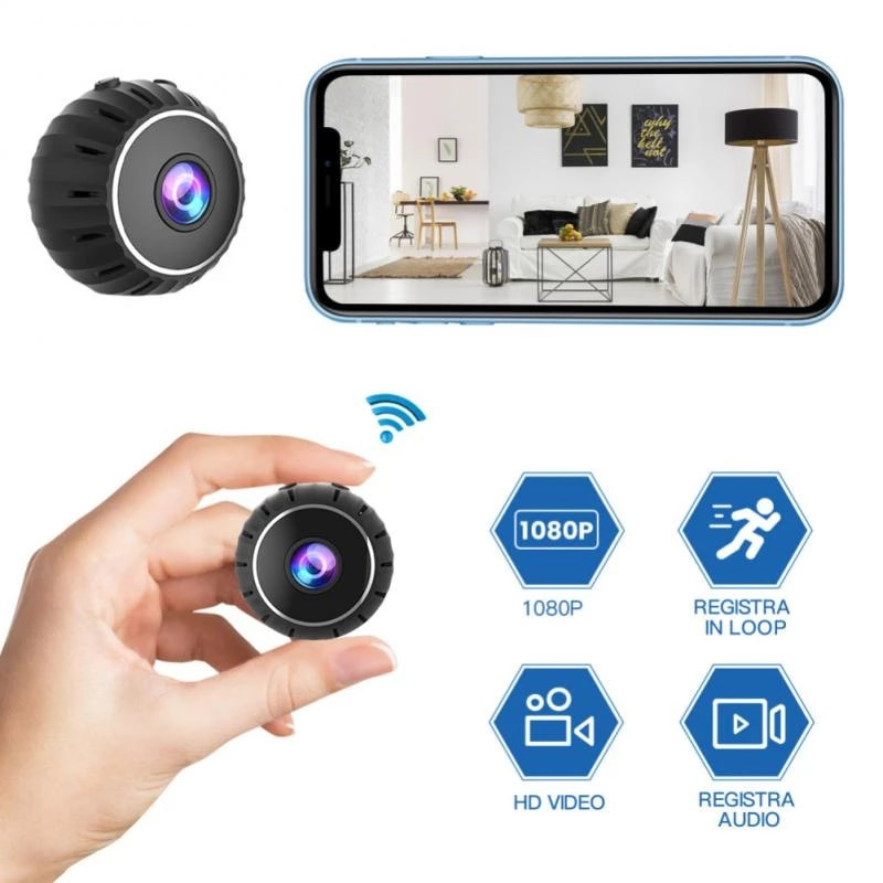 Mini WiFi IP Camera CCTV IR Sensor 1080P - X10 - Black