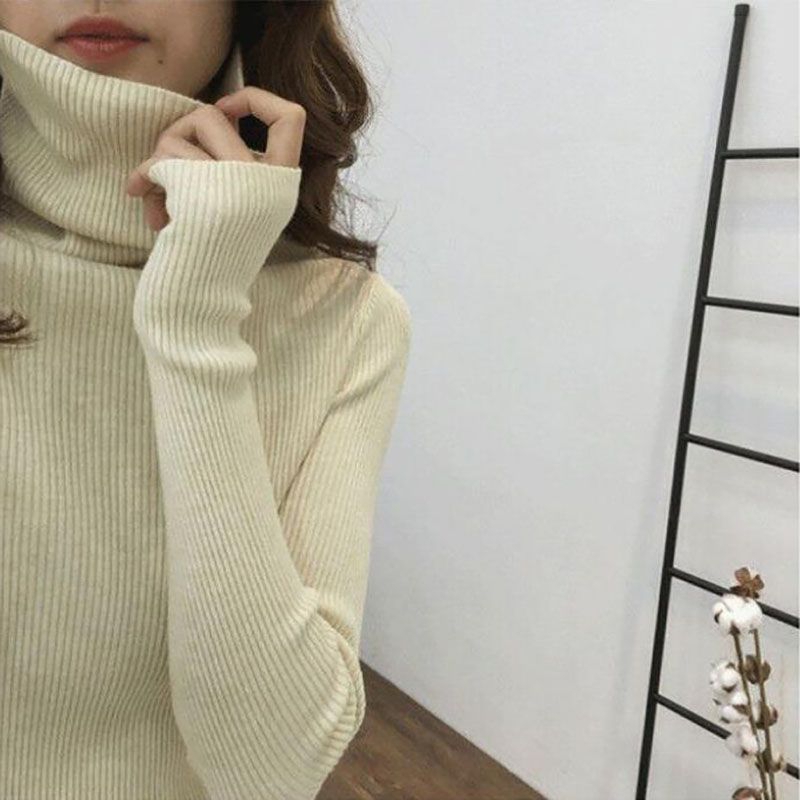 Sweater Turtleneck Wanita Lengan Rhonhed