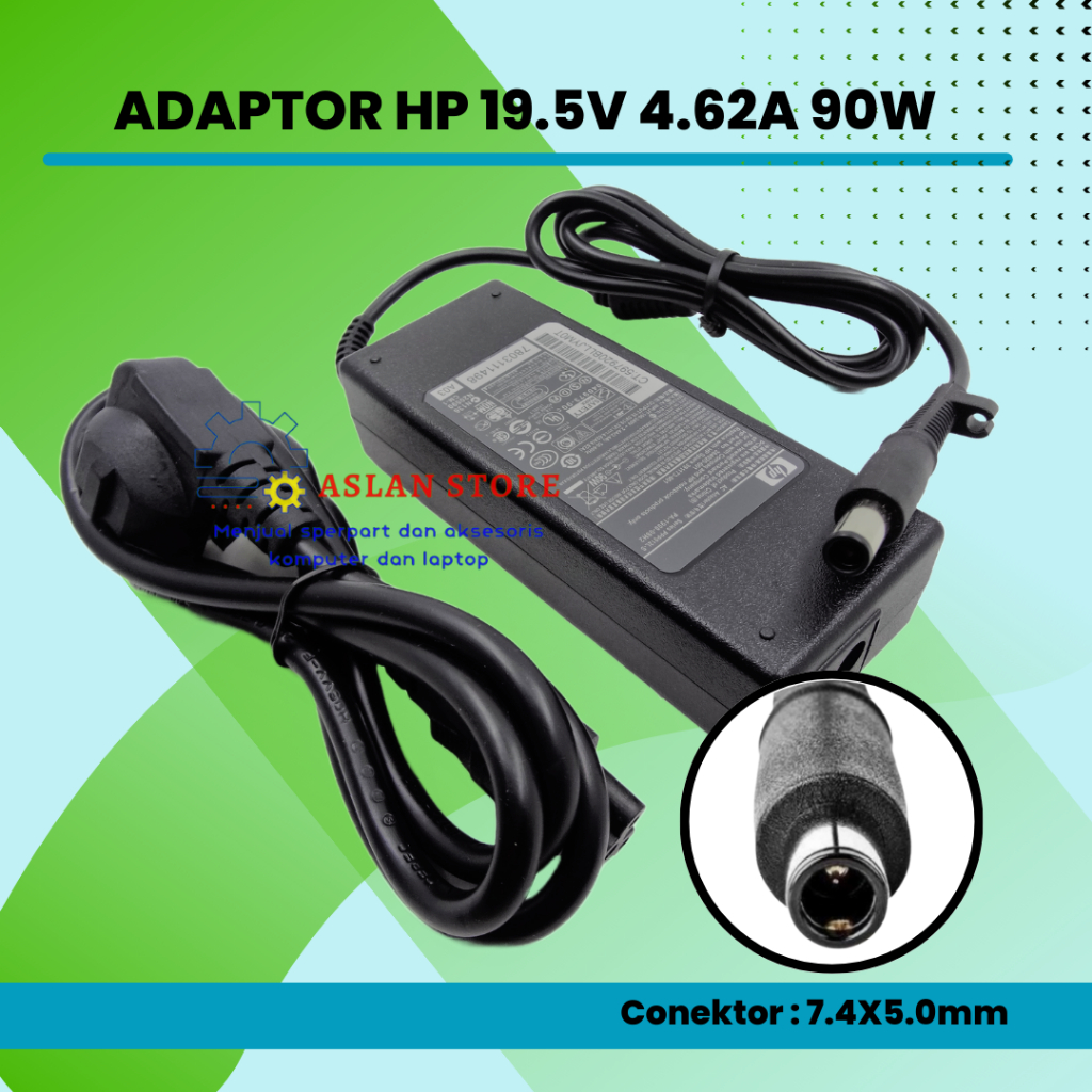 Adaptor Charger HP 90W 19.5V 4.62A for HP G56-106SA G56-106SA G60-114EA G61-401SA HP Pavilion DV7-4150ea dv7-4170us DV7-4180ea dv7-4180us