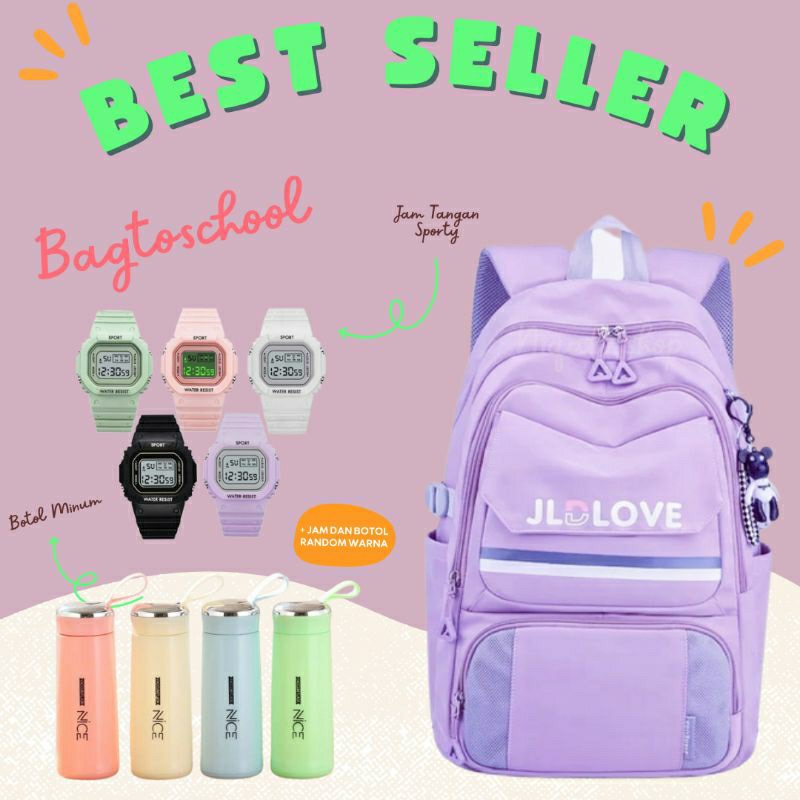 NIQABIS Tas Ransel Anak Sekolah Perempuan SD SMP JLDLOVE