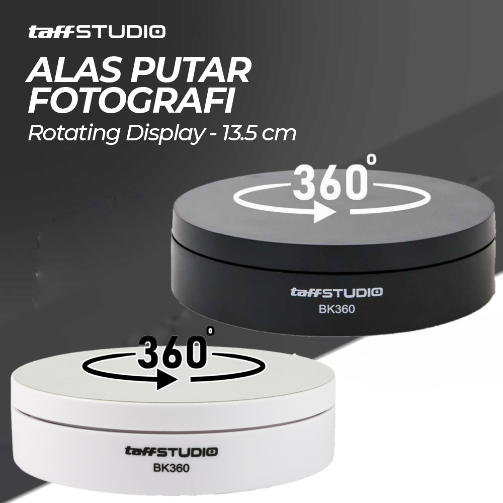 TaffSTUDIO Alas Putar Fotografi Rotating Display Stand Base 13.5cm Mirror - BK360