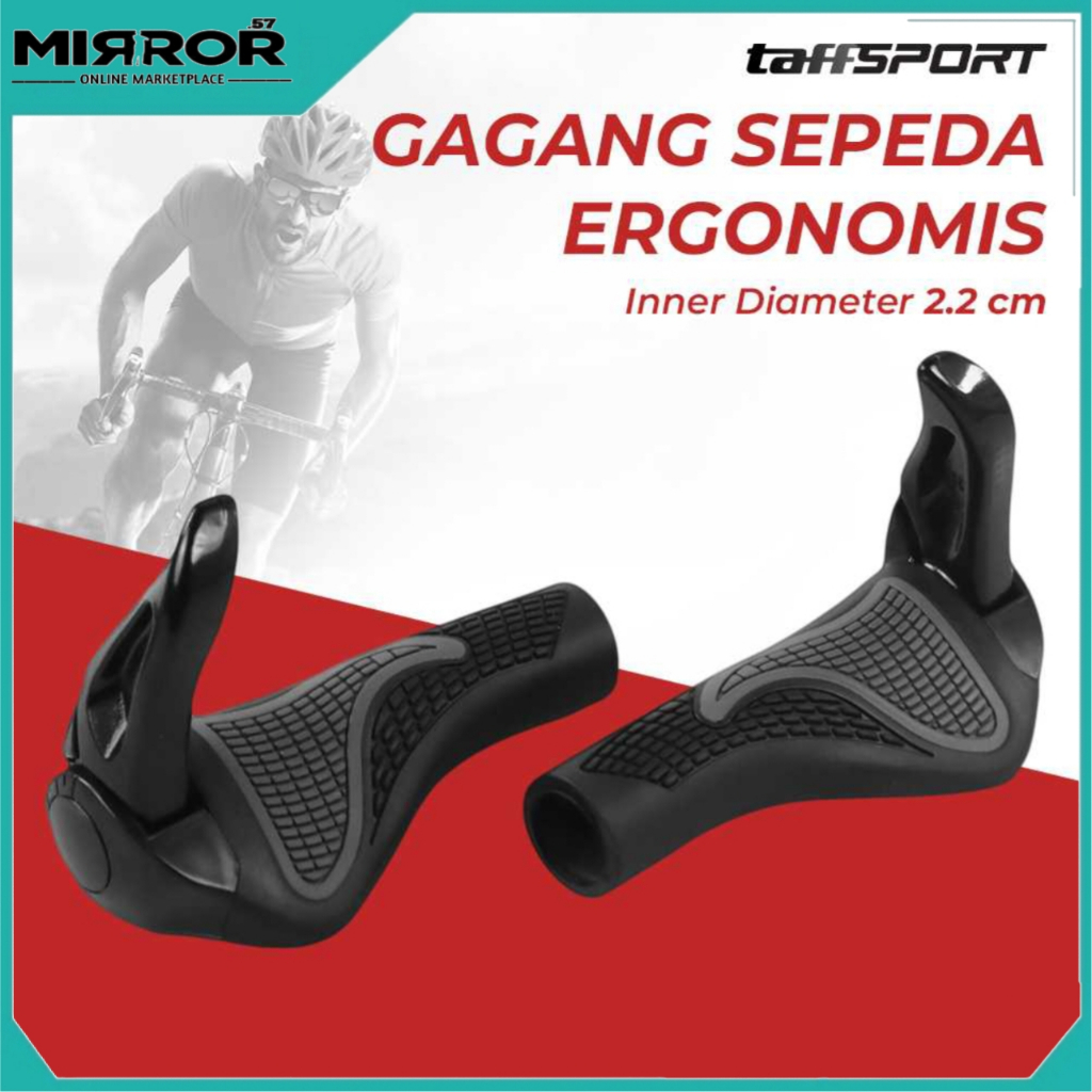 Gagang Sepeda Ergonomic Grip MTB Handlebar Rubber + Aluminium Alloy