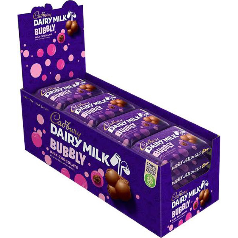 

Coklat Cadbury Dairy milk bubbly 40 gram x 12 pcs