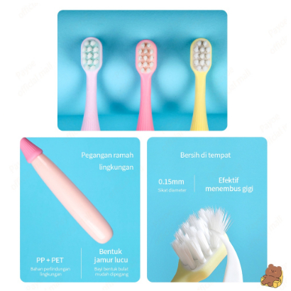 SIKAT GIGI ANAK 1-3 TAHUN HALUS/SIKAT GIGI ANAK LEMBUT SOFT TOOTHBRUSH BABY 3PCS/SET BENTUK LUCU | FADHILAH SHOP BJB