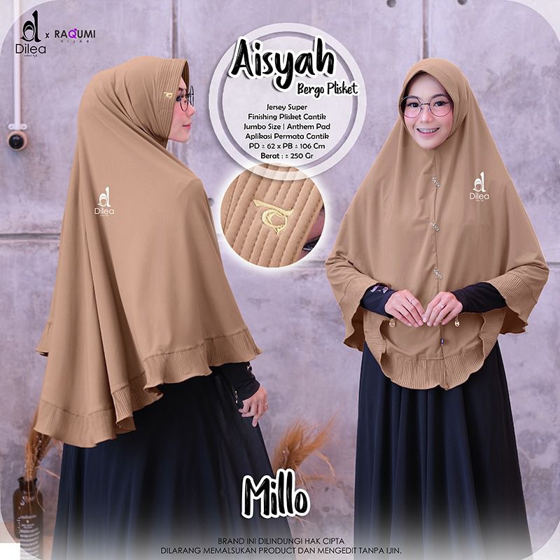 AISYAH BERGO PLISKET RAQUMI ORIGINAL | JILBAB BERGO JUMBO | BERGO PLISKET | JILBAB JUMBO