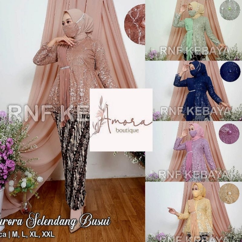 (Gratis Ongkir + Bayar Ditempat) Set / Atasan Kebaya Selendang Aurora Busui Terlaris- Kebaya Modern 