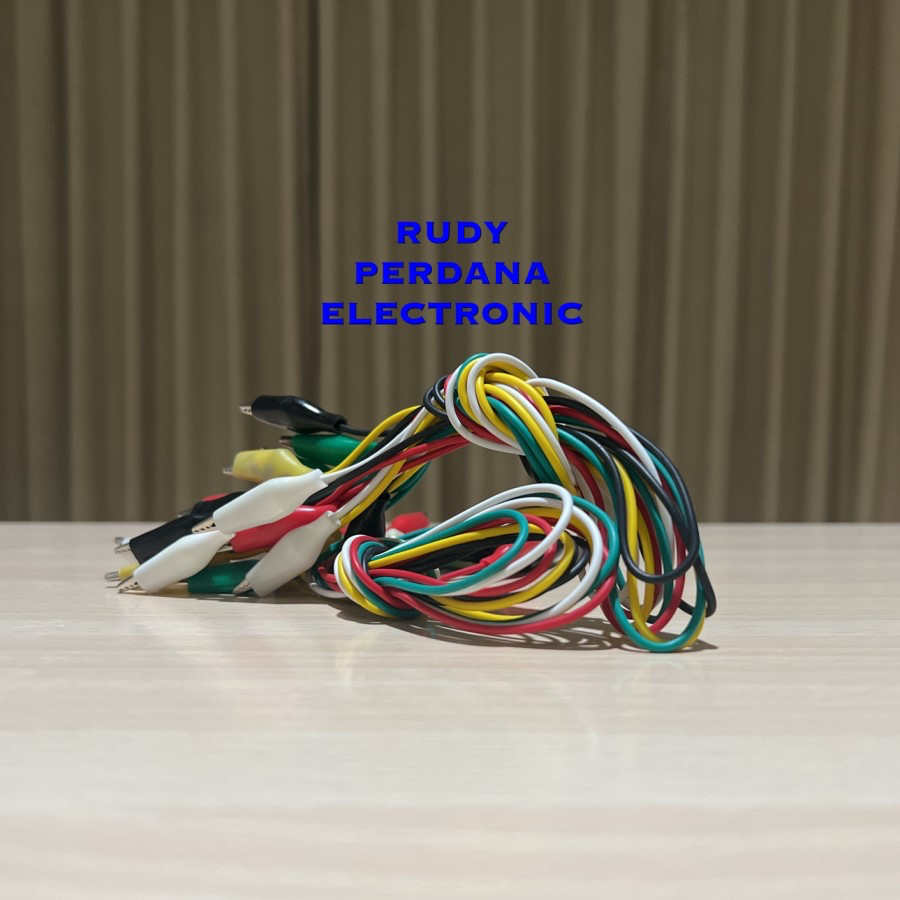 CROCODILE CLIP JEPIT CAPIT BUAYA KECIL 35 MM KABEL TEST JUMPER 50 CM