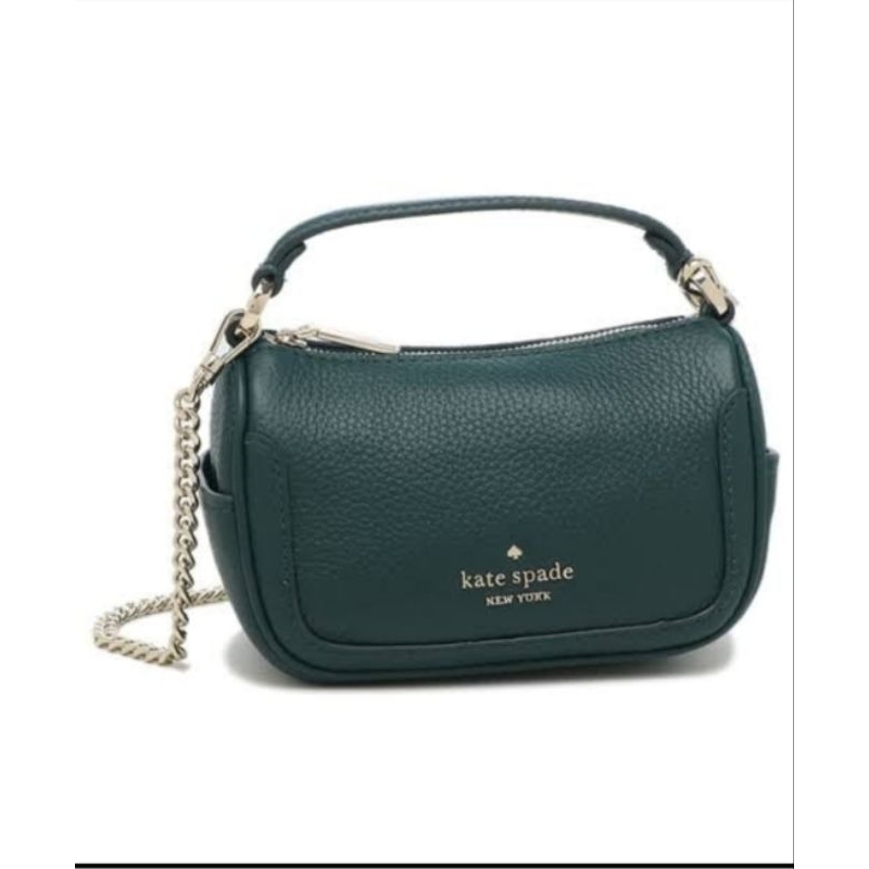 Tas Smoosh micro crossbody peacock green bag