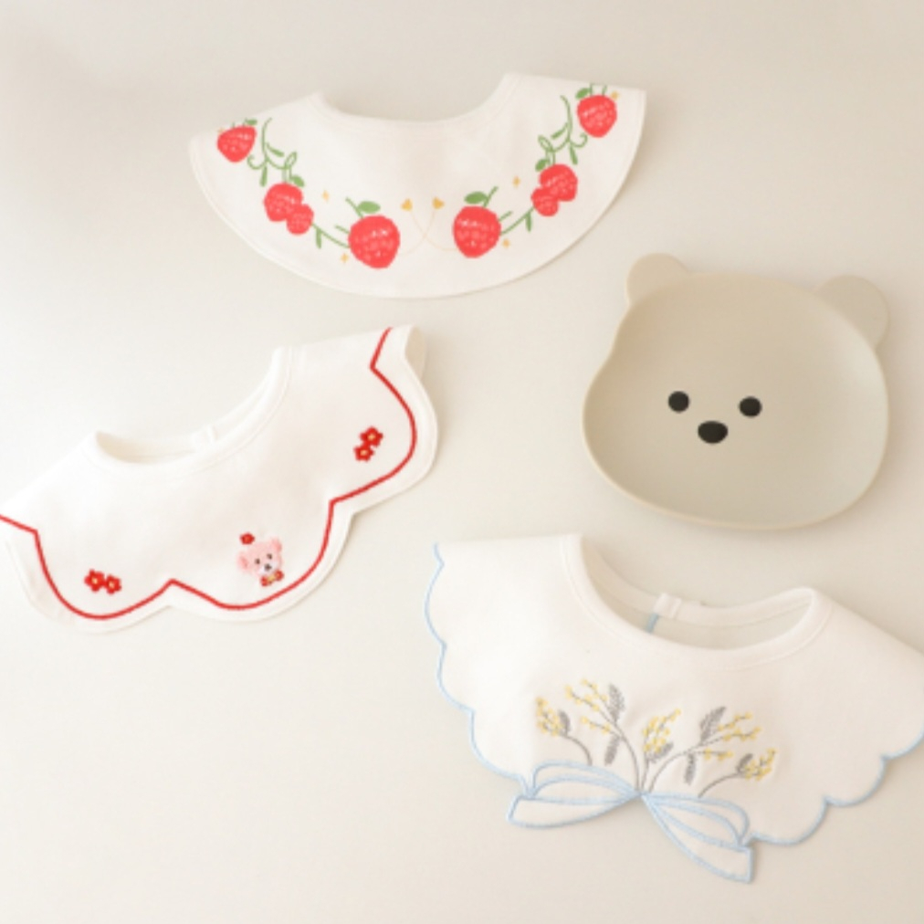 BIANCA - Bibs Premium Tadah Air Liur Anak / Celemek Anak 3 IN 1 CREAM BEAR SERIES