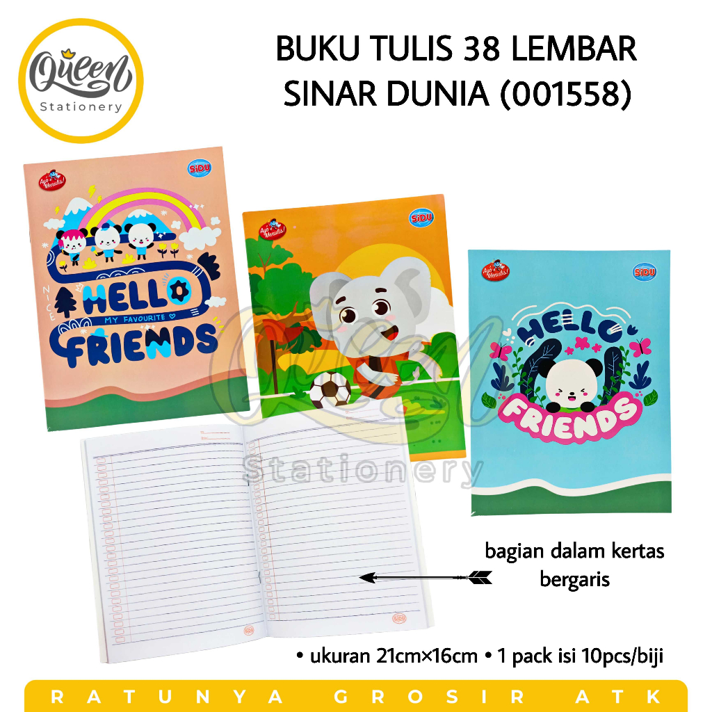 

1 PCS BUKU TULIS 38 LBR SINAR DUNIA / BUKU SIDU / BUKU CATATAN SEKOLAH (001558)