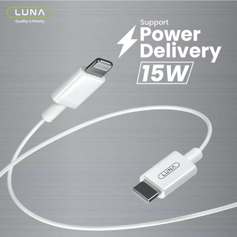 Luna Cable Data ip 11 pro pro max  Lightning Original Fast Charging iP Kabel Data Type-C to Lightning iP PD15W Garansi Resmi 2 tahun