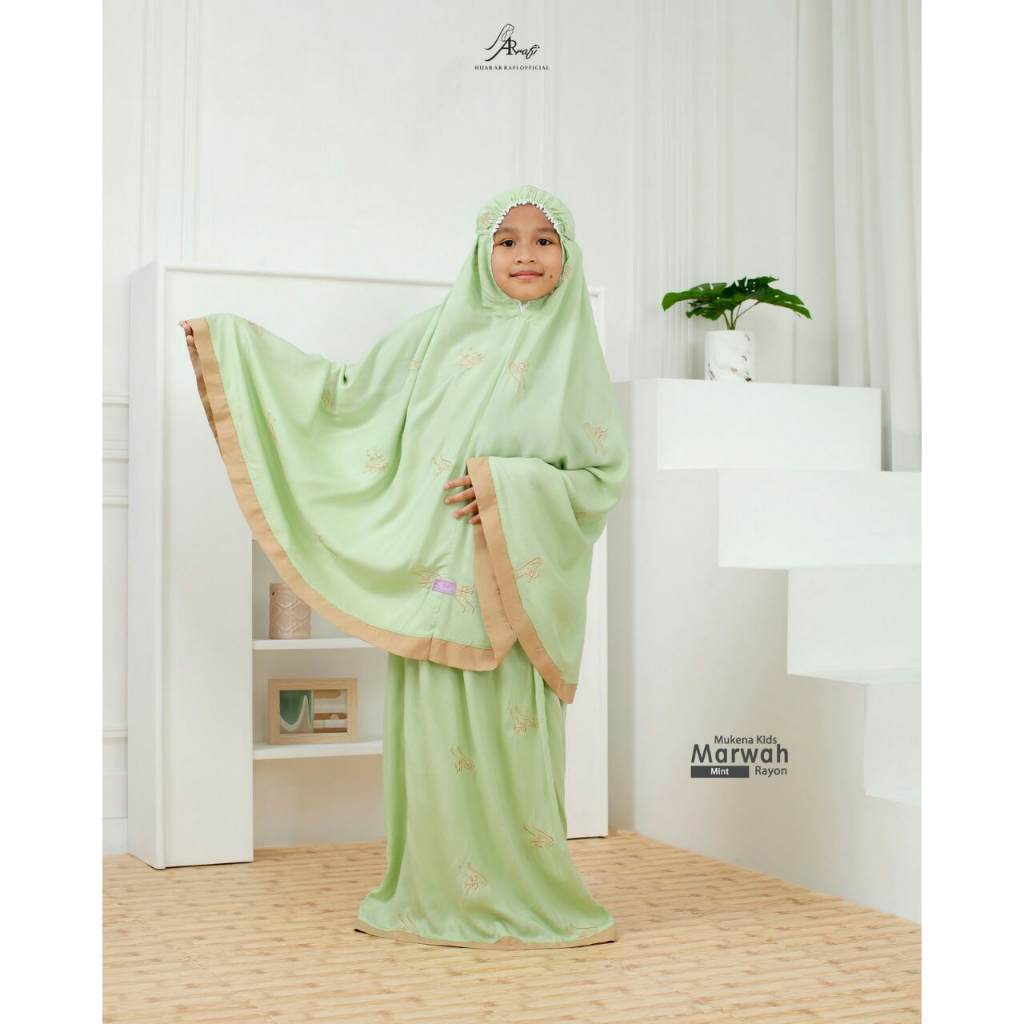 Mukena Anak Arrafi Mukena Marwah Kids Rayon Premium Kombinasi List Warna