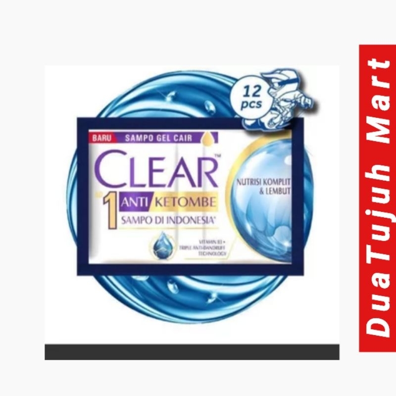 Sampo Clear Anti Ketombe Renceng isi 12 sachet