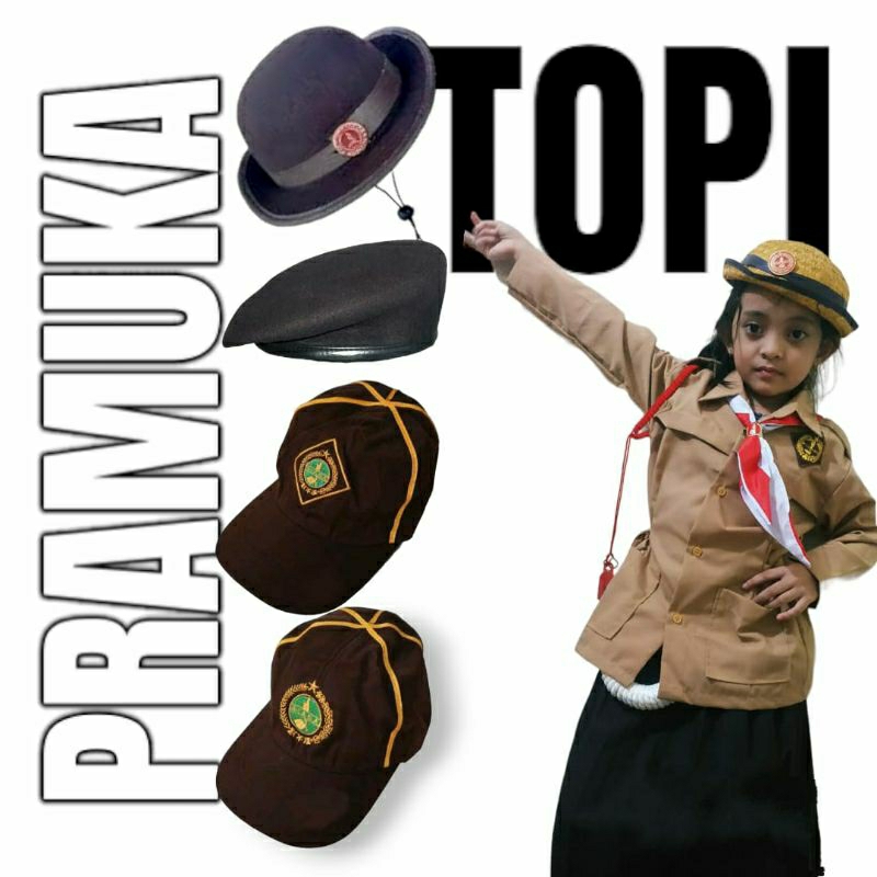 TOPI PRAMUKA Baret Boni Putra Putri SD SMP SMA