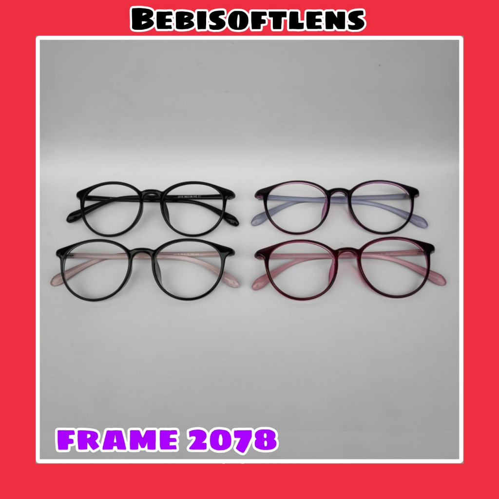 Kacamata 2078 Lensa ANTI BLUERAY BLUECROMIC Kacamata Minus Murah Anti Radiasi  Kaca Mata Minus Wanita Pria / Eyeglass / BB