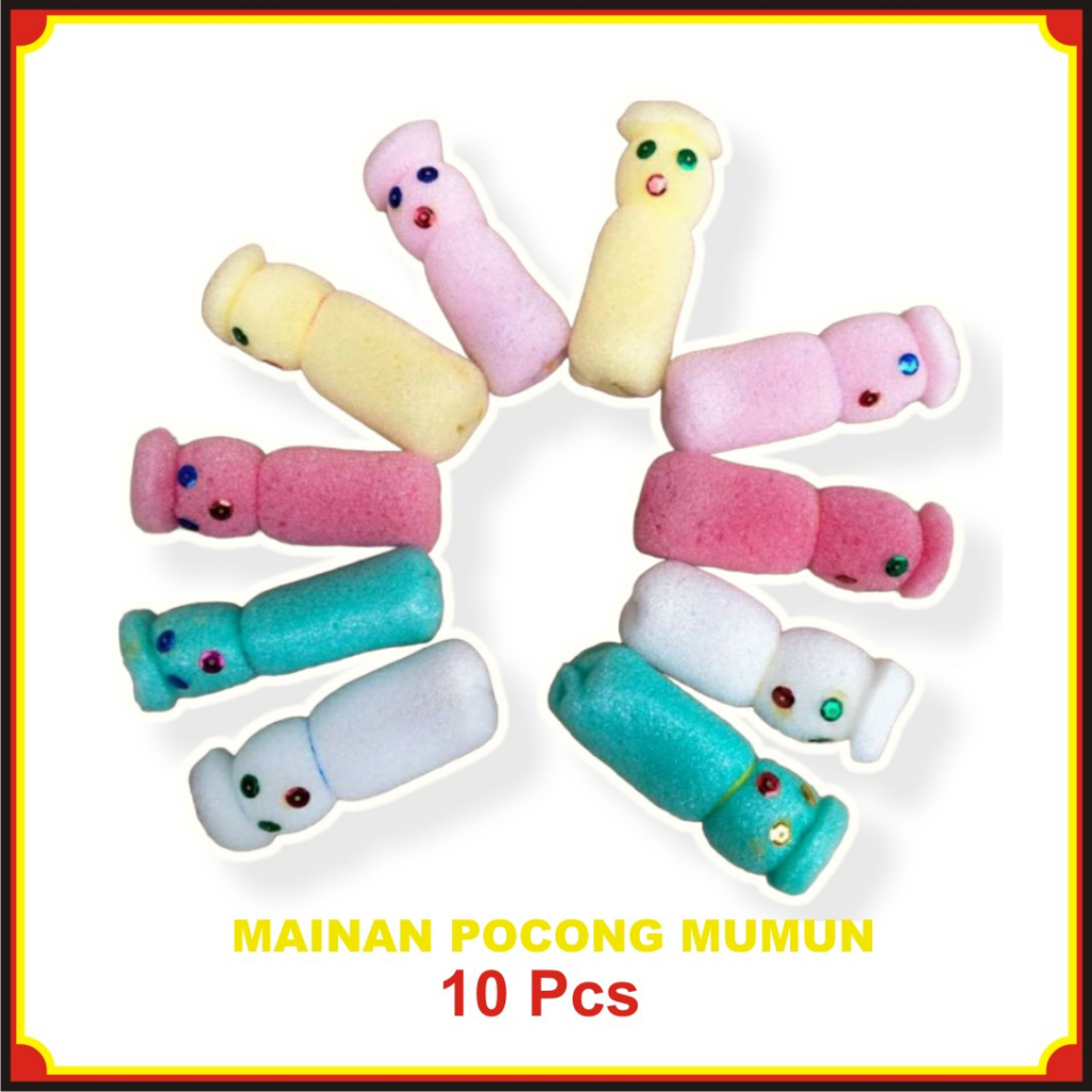 10 Pcs Mainan Boneka Pocong Mainan Tradisional 90'an Bisa Bangun Sendiri