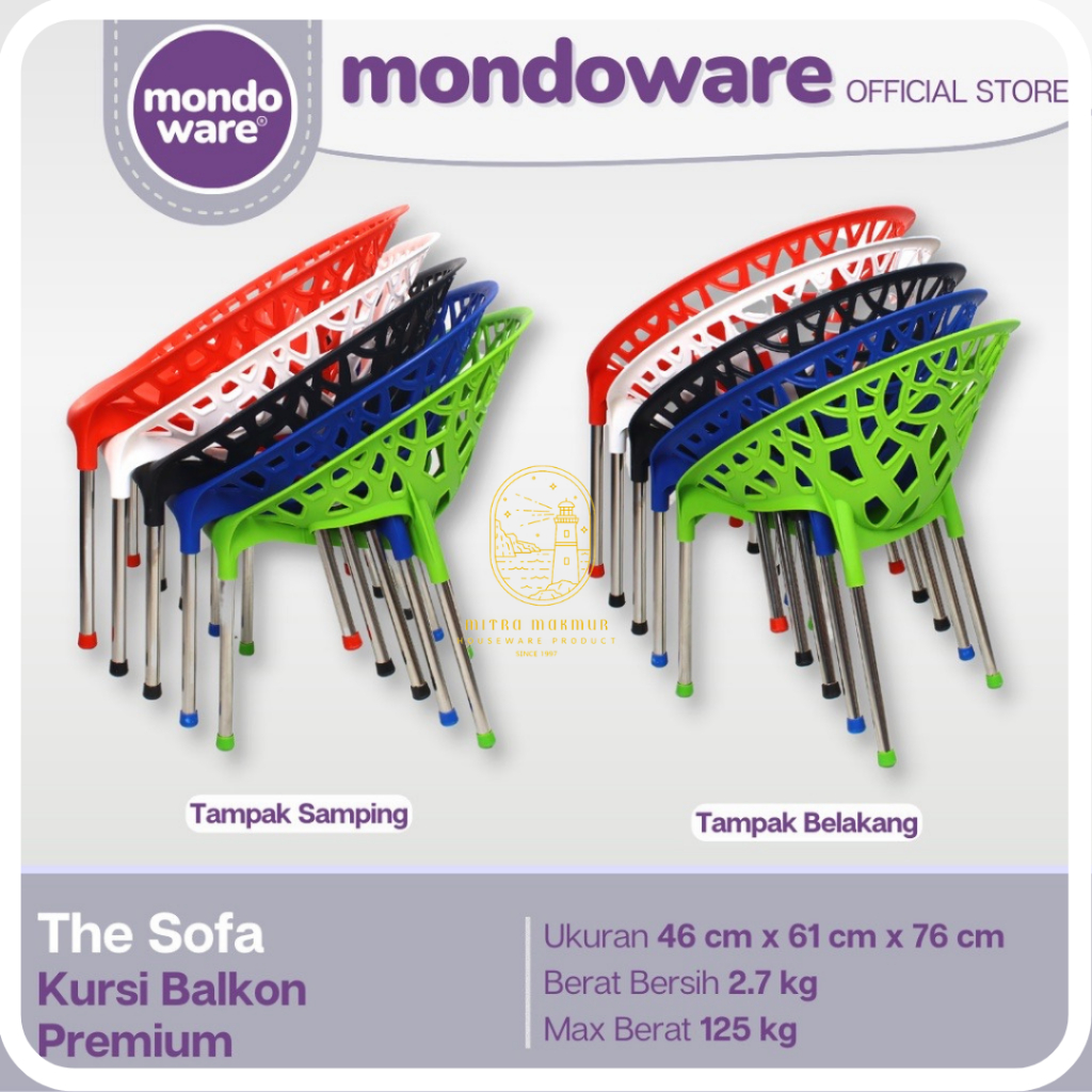 SALE!! MONDOWARE KURSI BALKON PLASTIK KURSI SANTAI PREMIUM KR5 BALCONY