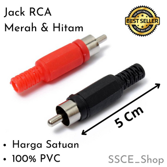 Jack RCA Merah Hitam Plastik PVC (Harga Satuan)