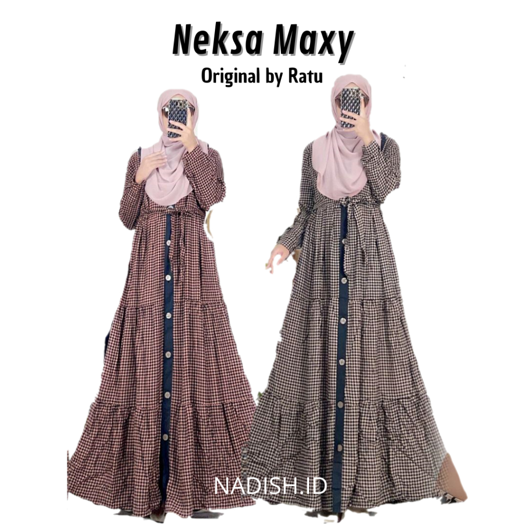 Neksa Gamis Abaya Muslim | Gamis Katun Motif | Gamis Ratu Mulabees Ori Terbaru | Gamis Ratu | Ratu M