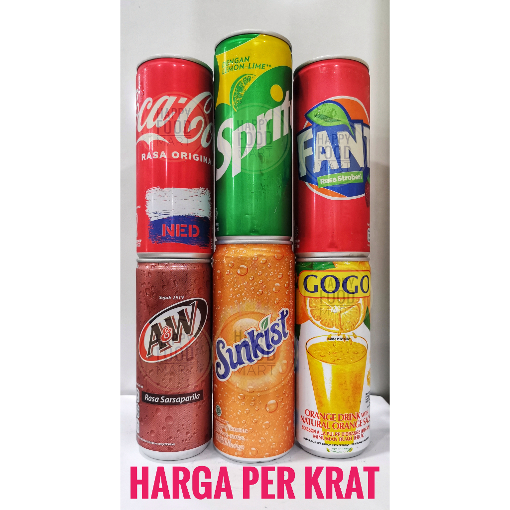 

[PER KRAT] COCA COLA SLIM/SPRITE LEMON LIME/FANTA STRAWBERRY/A&W SARSAPARILA/SUNKIST JERUK/GOGO ORANGE/AW ROOT BEER/SARSI/SOFT DRINK/MINUMAN BERSODA