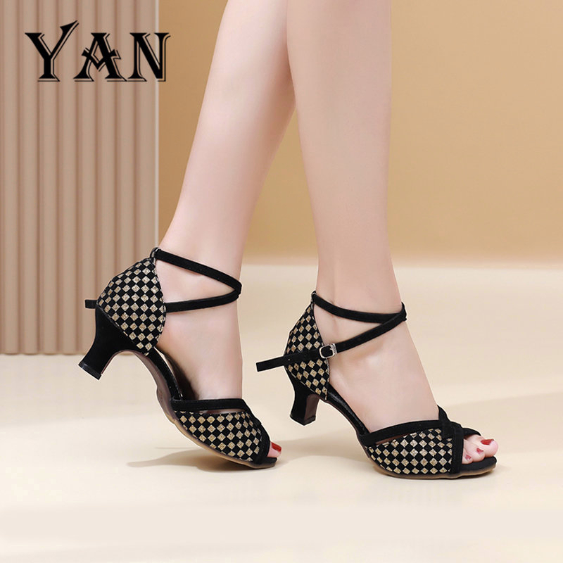 YAN Sandal High Heels Wanita Sepatu Hak 5cm Sepatu Dance Wanita
