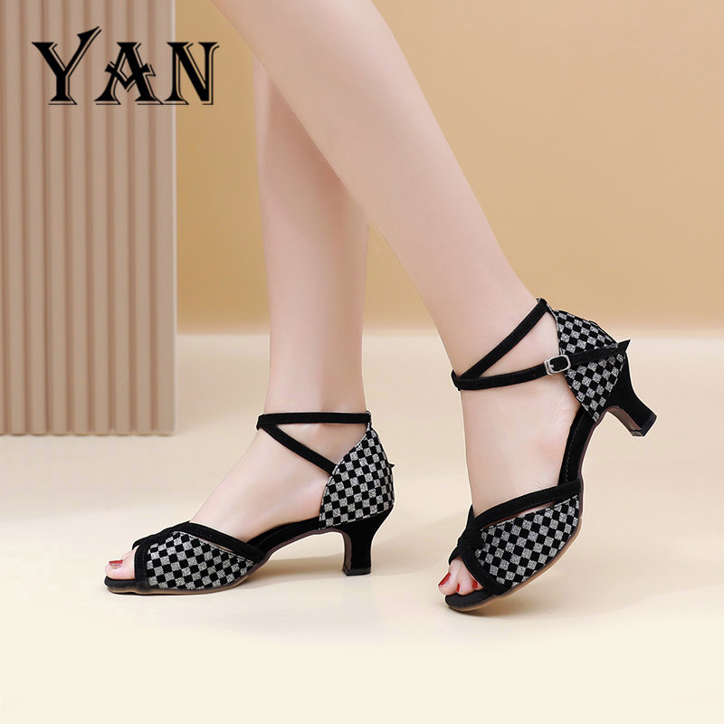 YAN Sandal High Heels Wanita Sepatu Hak 5cm Sepatu Dance Wanita