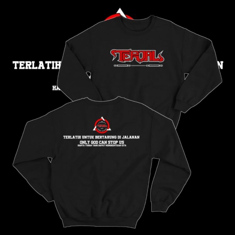 Sweater PSHT Terjal Terate Jalanan Sweater Crewneck PSHT Persaudaraan Setia Hati Terate Bahan Cotton