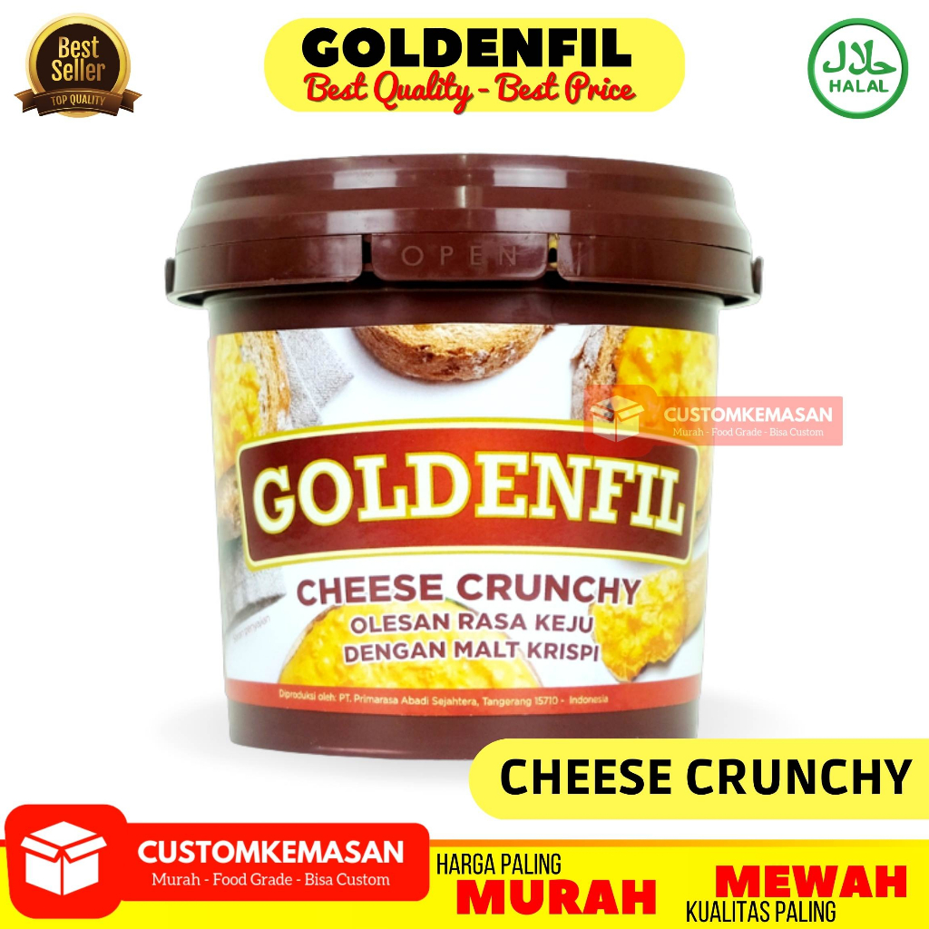 

Goldenfil Cheese Crunchy / Selai Roti Bakar / Toping Roti / Selai Roti / Selai Coklat /Olesan Roti