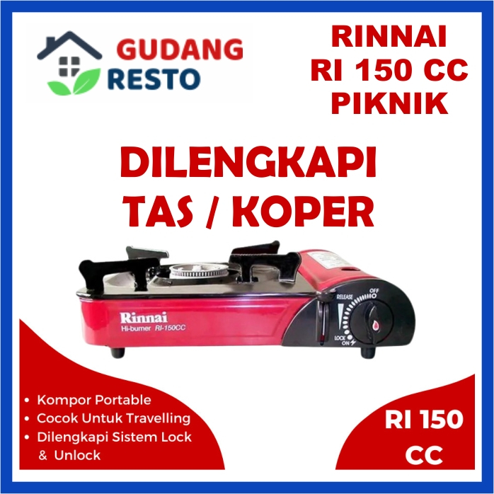 RINNAI RI 150 CC KOMPOR PORTABEL RI150 150CC PIKNIK TRAVEL CAMPING GAS KALENG MINI ORIGINAL GARANSI RINNAI 1 TAHUN