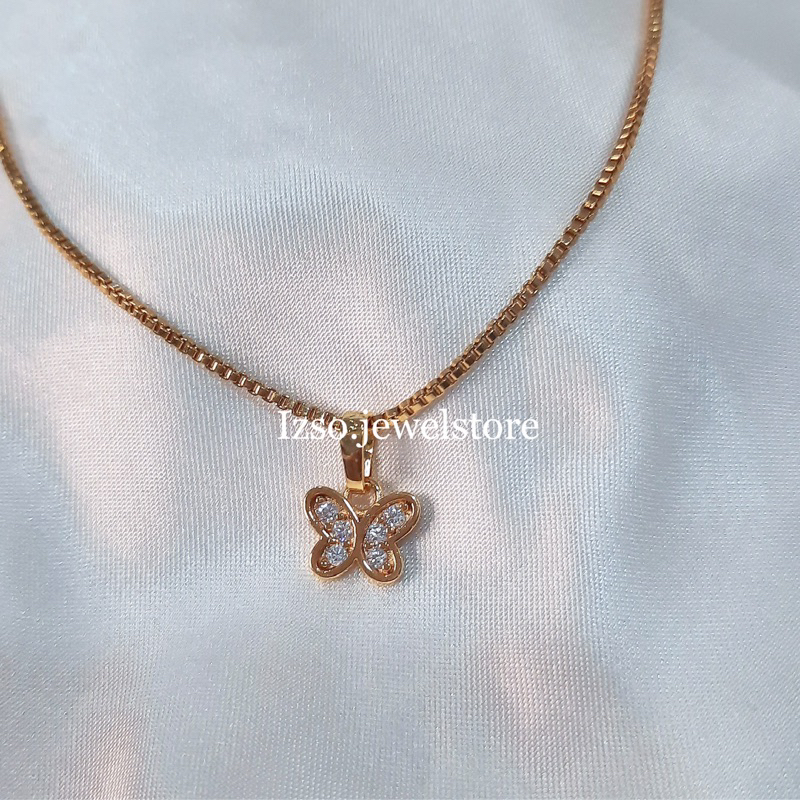 IZSO Kalung Tiny Butterfly Kalung Anti Karat Kualitas Premium
