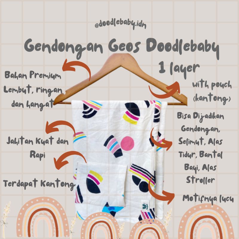 Gendongan Bayi || Geos Baby 1 Layer || Gendongan Bayi Lembut || Gendongan Multifungsi || Baby Gift