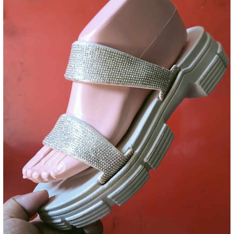 Sandal Wedges Kristal Fashion Import Sandal Wedges Wanita Import Ban 2 Gliter Premium Quality Korea Style