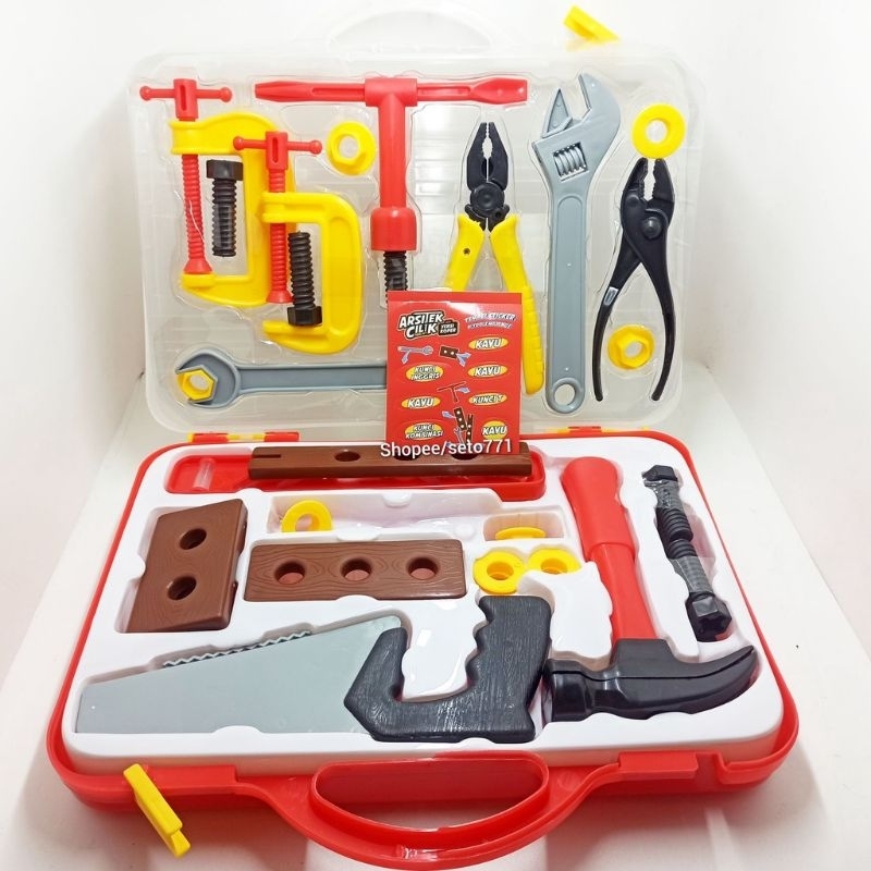 Tools Box Set 30pcs Mainan Edukatif Anak Alat Arsitek Pertukangan /Tool Box Set Pertukangan Tang Gergaji Obeng Kunci Kunci /Mainan Edukasi Keluarga