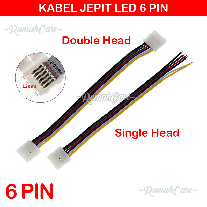 Kabel Jepit 6 Pin Smart LED strip konektor Lampu wiz bosman phillips Fantech BARDI 6pin rgb RGBWW
