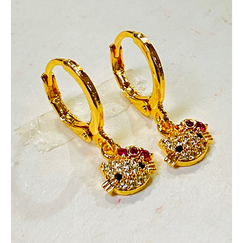 Anting jurai model bunga //anting gantung //anting lapis emas//anting permata//anting wanita